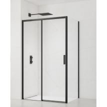 Tex Bb Schiebetür-/abteilset 110x90cm Antikalk Mit Mattschwarzen Profilen (sikotexdbb110s90c) - Swiss Aqua Technologies