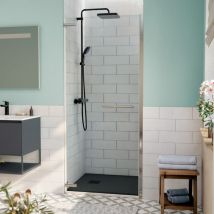 Tgd new Porte de douche 90x200cm pivotante anticalcaire avec profilé chrome brillant (SATTGDO90NIKA) - Swiss Aqua Technologies