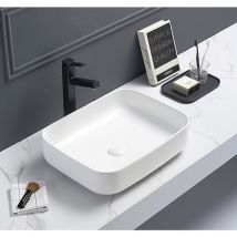 Swiss Aqua Technologies Infinitio Freistehendes Waschbecken 50 x 39 x 13 cm ohne Überlauf, Mattweiß (SATINF5039M)