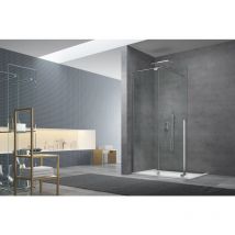 Swiss Aqua Technologies Walk-in X Motion Set complet Porte douche coulissante verre transparent Easy Clean 110x200cm, montage Chrome