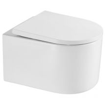 Swiss Aqua Technologies - Wandtoilette ohne Spülrand und unsichtbare Befestigung, Sitz mit Fallbremse (SAT72010RREXP)