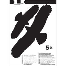 Vogelschutz-Fensteraufkleber – 5 Stück – Schwarz, Weiß – Kunststoff – UV-beständig – Swissinno