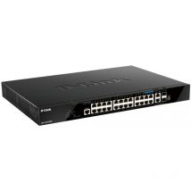 D-Link DGS-1520-28MP commutateur réseau Géré L3 10G Ethernet (100/1000/10000) Connexion Ethernet, supportant l'alimentation Via ce Port (PoE) 1U Noir