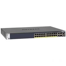 Netgear - M4300-28G-PoE+ Managed L2/L3/L4 10G Ethernet (100/1000/10000) Power over Ethernet (PoE) 1U Schwarz