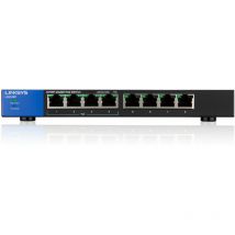 Linksys - Commutateur Gigabit PoE de bureau à 8 ports (LGS108P) - Non-géré - Gigabit Ethernet (10/100/1000) - Connexion Ethernet - supportant