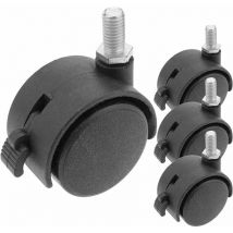 Swivel Casters Nylon Wheel with Brake 40 mm M8 4 Pack