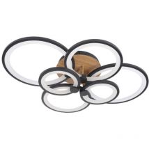 Sydney - Deckenleuchte 134 w 3000-4000-6500 k schwarzes dunkles Holz 17 x 74 x 57 cm 18090 lm ferndimmbar