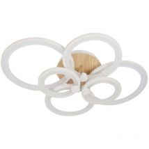 Sydney - Deckenleuchte 134 w 3000-4000-6500 k weißes helles Holz 17 x 74 x 57 cm 18090 lm ferndimmbar