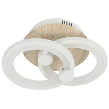 Sydney - Deckenleuchte 32 w 3000-4000-6500 k weißes helles Holz 14 x 30 x 20 cm 4160 lm ferndimmbar