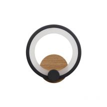 Wandleuchte Sydney 10w 4000k schwarz/dunkles holz 19,5x19x 5 cm 1300lm