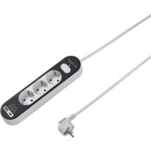 Sygonix - SY-4755366 Steckdosenleiste mit Schalter Weiß, Grau Schutzkontakt 1 St.