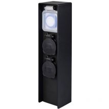 SY-6121656 Presa di corrente da giardino con timer 2 vie Nero Protezione per i bambini, con picchetto, con temp - Sygonix