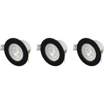 SY-6418012 LED-Einbauleuchte 3er Set led led 5.5 w Schwarz - Sygonix