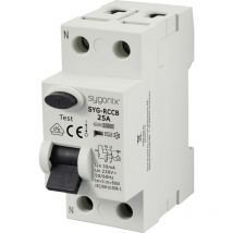 SY-6438014 syg-rccb 1P+N/A25/10kA/30mA Fehlerstrom-Schutzschalter a 2polig 25 a 0.03 a 23 - Sygonix