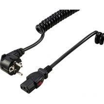 Sygonix - SY-6733074 Kaltgeräte Anschlusskabel Schwarz 3 m verriegelbar, Spiralkabel