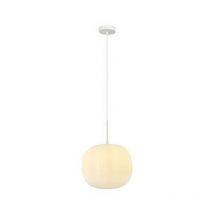 Larissa Lighting - Sykies Globe Plafonnier 1x E27 Max 40W Verre Blanc Givré,