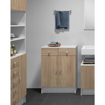 Symbiosis Combi Mobile basso, bianco e rovere naturale 60x29,6x81,5 cm