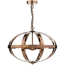 Dar symbol - Käfig Pendelleuchte Benzin Kupfer, 3x E14
