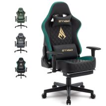 Symino Gaming Stuhl - Ergonomischer Bürostuhl Im Racing Style, 200kg Belastbarkeit, Verstellbare Armlehnen, Vintage Pu Leder, Gaming Chair Mit 