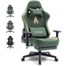 Symino Gaming Stuhl - Ergonomischer Bürostuhl Im Racing Style, 201kg Belastbarkeit, Verstellbare Armlehnen, Vintage Pu Leder, Gaming Chair Mit 