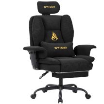 Symino Gaming-stuhl Gaming-sessel Ergonomisch - Bürostuhl Mit Verstellbarer Fußstütze, Pu-leder 131 Kg