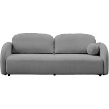 Mobilier Deco - syna - Canapé 3 places convertible en tissu bouclette gris