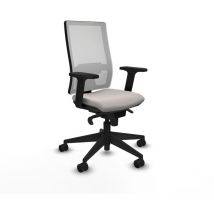Piqueras Y Crespo - Synchro Ottomane Weißes Netz Kunstleder Weiß 2d-arme Pyramidenförmige Basis 65mm Nylon Räder