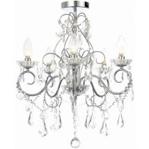 Spa Vela Polished Chrome/Clear 495mm 5 Light Bathroom Chandelier - SPA-19713-CHR - Polished Chrome/Clear - Forum