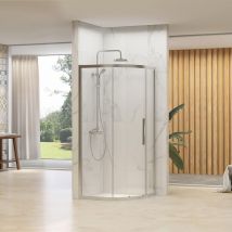 Synergy Designer Single Quad Chrome Shower Door, Tray & Waste Set 900 x 900mm