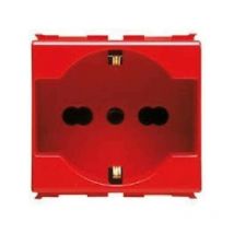 System presa schuko 2p+e 16a red color gw20296
