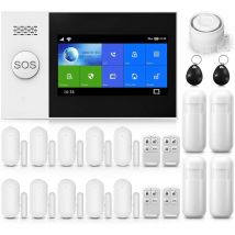 Gotrays - Système d'alarme Domestique sans Fil, système de sécurité Wi-FI avec écran fulltouch sans Fil de 4,3' Fonctionne avec Alexa et Google pour