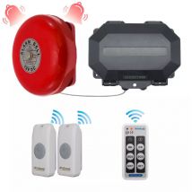 Système d'appel sonnette sans-fil 800 mètres IP56 cloche entrepôt / magasin - 2 boutons / Durée ajustable (protect 800)
