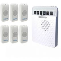 Ultra Secure - Système d'appel / sonnette sans fil 800 mètres urgence - 6 boutons autonomes IP56 & carillon 6 zones (protect 800)