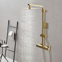 Gojoy - Système de douche anti-calcaire avec thermostat - Colonne de douche en laiton - Doré - Pour hôtels, appartements, grands ktv, clubs, etc