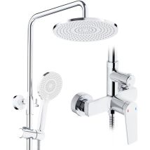 Duschsystem Mit Armatur, Mit Ablage, 25 X 25 Cm Rund Regendusche 3 Strahlart(en), Regendusche Mit Armatur Aus Messing, 25cm Regendusche