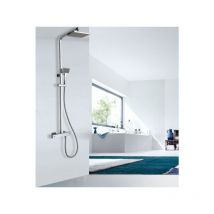 Bernstein - Système de douche thermostatique 3011 Basic avec douchette à main - sélection du pommeau de douche30x30cm