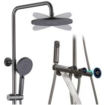 Esip - Colonne De Douche Thermostatique, Ensemble De Douche Mural 4 Fonctions Avec Affichage NuméRique Led Pomme De Douche Ronde De 26 Cm, Douchette