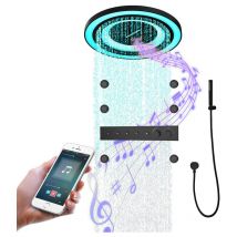 Esip - SystèMe De Douche Thermostatique Musical, 600mm Pomme De Douche Ronde En Acier Inoxydable 304, led 64 Couleurs Ensemble De Douche Caché,