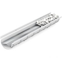 Système de Drainage décoratif decostone 1m avec tôle perforée en Acier galvanisé Passage piéton - larg.10cm. pour l'évacuation des eaux de