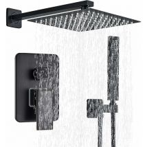Suguword - Concealed showers System with 12' Square Shower Head abs Plastic Showerhead Bathroom Shower Set