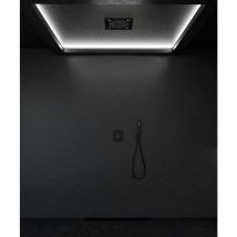 Kroos - Pack douche thermostatique avec pommeau encastré plafond- Noir