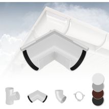 Rainway - Système de gouttière - pvc plastique de 130 mm, sélection de composants 130: blanc, Pièce d'angle à l'extérieur de 90