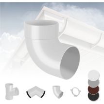 Système de gouttière - pvc plastique de 130 mm, sélection de composants Rainway 130: blanc, Coude de tuyauterie 87° simple
