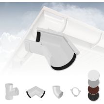 Rainway - Système de gouttière - pvc plastique de 130 mm, sélection de composants 130: blanc, Pièce d'angle extérieure 135