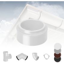 Rainway - Système de gouttière - pvc plastique de 130 mm, sélection de composants 130: blanc, Connecteurs d'arcs