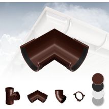 Rainway - Système de gouttière - pvc plastique de 130 mm, sélection de composants 130: brun, Pièce d'angle à l'intérieur de 90