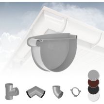 Rainway - Système de gouttière - pvc plastique de 130 mm, sélection de composants 130: gris, Embout de prise
