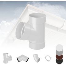 Rainway - Système de gouttière - pvc plastique de 130 mm, sélection de composants 130: blanc, Branche de la tuyauterie 67