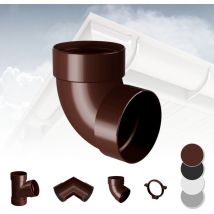 Rainway - Système de gouttière - pvc plastique de 90 mm, sélection de composants 90: brun, Coude de tuyau 87° double