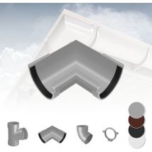 Système de gouttière - pvc plastique de 90 mm, sélection de composants Rainway 90: gris, Pièce d'angle à l'intérieur de 90